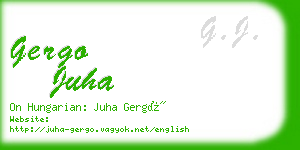 gergo juha business card